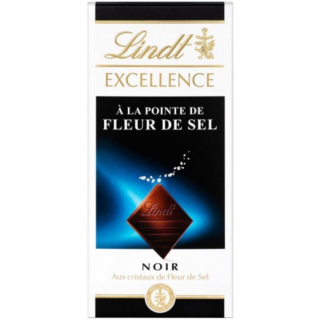 Lindt Excellence Noir à la Pointe de Fleur de Sel 100g (lot de 4)