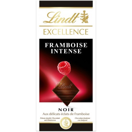 Lindt Excellence Noir aux Délicats Éclats de Framboise Intense 100g (lot de 6)