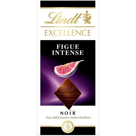 Lindt Excellence Noir aux Délicieuses Notes Fruitées Figue Intense 100g (lot de 4)