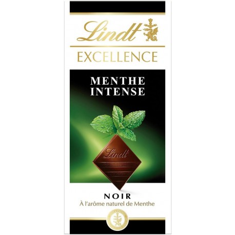 Lindt Excellence Noir à l’Arôme Naturel de Menthe Intense 100g (lot de 4)