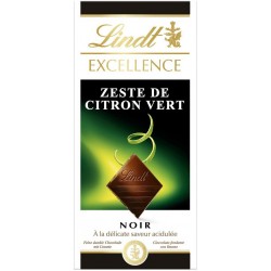 Lindt Excellence Noir à la Délicate Saveur Acidulée Zeste de Citron Vert 100g (lot de 10) 