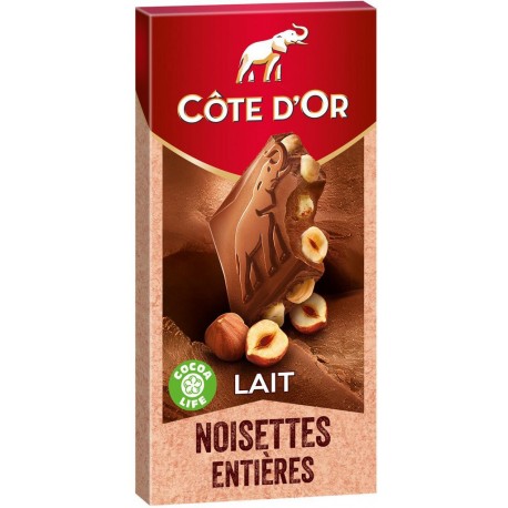 Côte d'Or Côte d’Or Lait Noisettes Entières 180g (lot de 9)