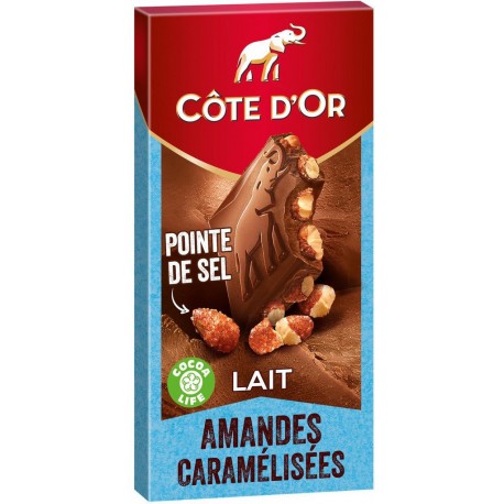 Côte d'Or Côte d’Or Lait Amandes Caramélisées Pointe de Sel 180g (lot de 3)