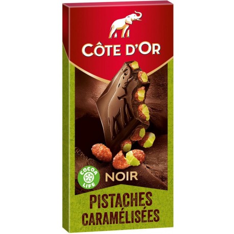 Côte d'Or Côte d’Or Noir Pistaches Caramélisées 180g (lot de 3)