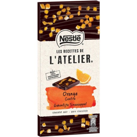 Nestlé Les Recettes de l’Atelier Orange Confite Chocolat Noir 150g (lot de 2)