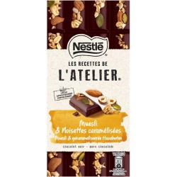 Nestlé Les Recettes de l’Atelier Muesli & Noisettes Caramélisées Chocolat Noir 170g (lot de 2)