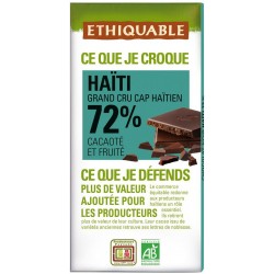 Ethiquable Haïti Grand Cru Cap Haïtien Cacaoté et Fruité 100g (lot de 3)