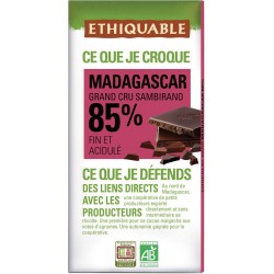 Ethiquable Madagascar Grand Cru Sambirano 85% Fin et Acidulé 100g (lot de 12)