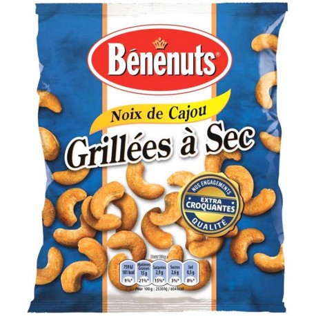 Bénénuts Noix de Cajou Grillées à Sec 165g (lot de 3)