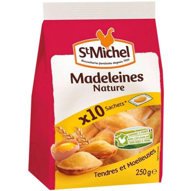 St Michel Madeleines Moelleuses Natures x10 en sachet individuel 250g :  : Epicerie