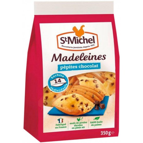 St Michel Madeleines Pépites de Chocolat à emporter 350g (lot de 3)