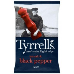 Tyrrells Tyrrell’s Chips Poivre Noir et Sel 150g (lot de 3)