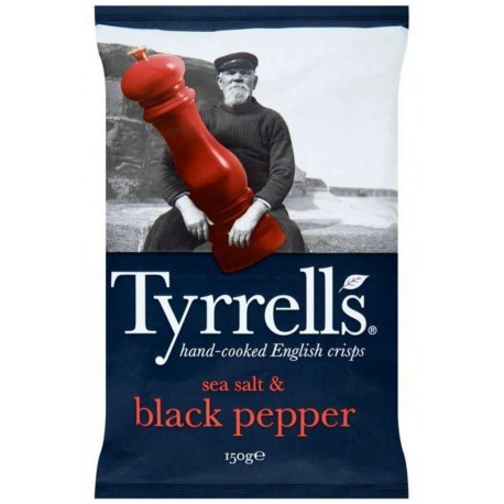 Tyrrells Tyrrell’s Chips Poivre Noir et Sel 150g (lot de 3)