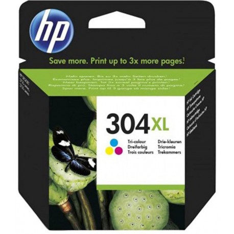 HP Cartouche d’Encre 304 XL 304XL COLORS Trois Couleurs (lot de 3) N9K07AE