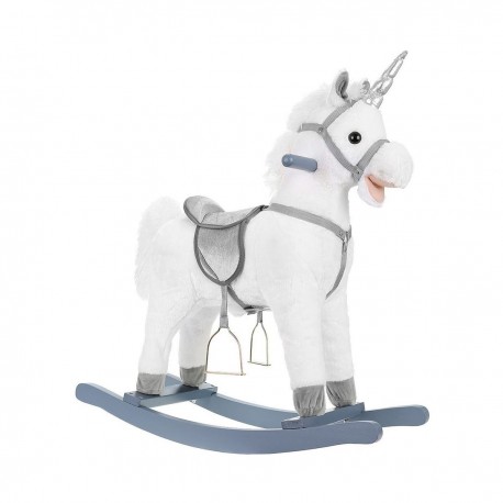 Cheval a bascule licorne Sonore jouet enfant bebe blanc