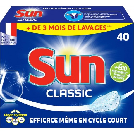 SUN Tablettes lave-vaisselle classic 40 tablettes