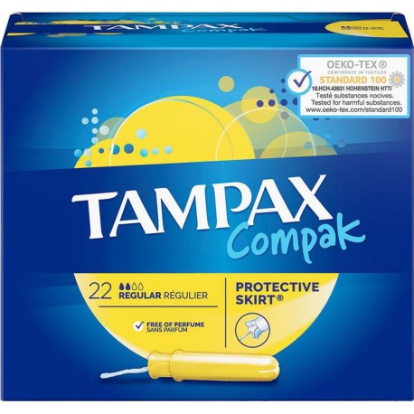 TAMPAX Compak Tampon Regular Protective Skirt x22 (lot de 4)