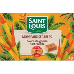 Saint Louis Morceaux Sécables Sucre de Canne non raffiné 1Kg (lot de 3)