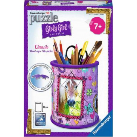 Ravensburger Puzzle 3d Pot à crayons - Girly Girl - Chevaux