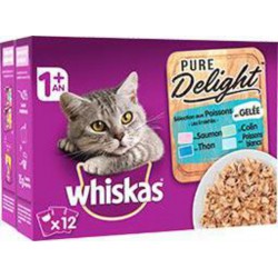 Whiskas Pure Delight - Sélection poissons en gelée pour chat 1+ x12 85g