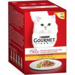 Gourmet Pâtée pour chats au poulet, canard et dinde 12x50g 600g