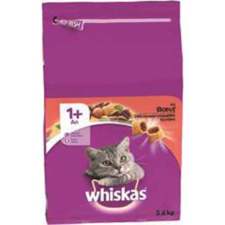 WHISKAS CROQ. BOEUF 1AN 3.6KG