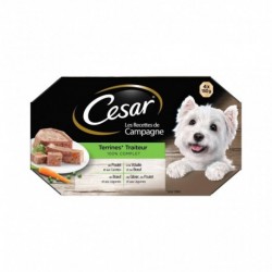 Cesar Les Recettes de Campagne Terrines Traiteur 100% Complet 150g par 4 (lot de 4 soit 16 boîtes)