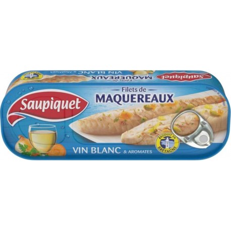 Saupiquet Filets de Maquereaux Vin Blanc & Aromates 176g (lot de 5)