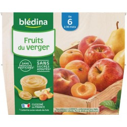 Blédina Fruits du Verger de 6 à 36 mois par 8 pots de 100g (lot de 4 soit 32 pots)