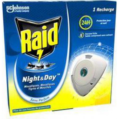 Raid Night u0026 Day - Recharge pour diffuseur anti-moustiques et mouches la recharge de 2,25g