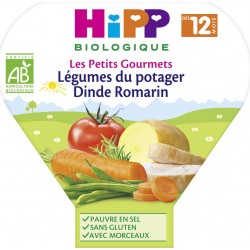 Hipp Biologique Plat bébé dès 12 mois, légumes dinde