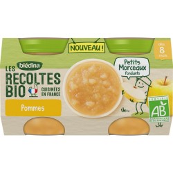 Bledina Dessert bébé dès 8 Mois pommes petits morceaux Bio