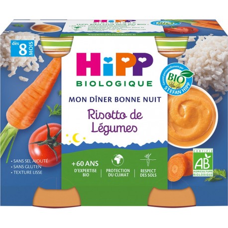 Hipp Biologique Petits pots bébé dès 8 mois, risotto légumes