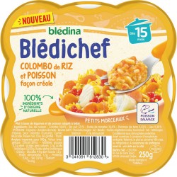 Blediner Bledina Plat pour bébé 8 mois, petites pâtes épinards touche de  crème 