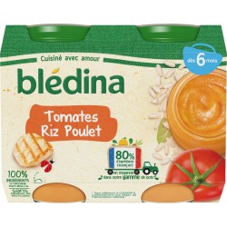 Bledina Petits pots bébé dès 6 mois, tomates riz poulet