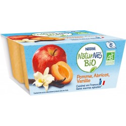 Nestle Dessert pour bébé dès 6 mois compote pomme abricot vanille Bio