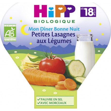 Hipp Biologique Plat bébé bio dès 18 mois, lasagnes légumes