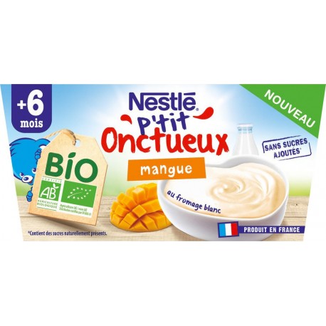 Nestlé P Tit Onctueux Dessert bébé dés 6mois,mangue Bio P'TIT ONCTUEUX