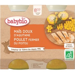 Babybio Petits pots bébé dès 8 mois, maïs poulet