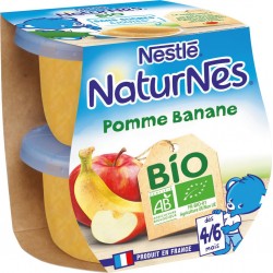 Naturnes Desserts bébé dès 4/6mois Pomme Banane bio