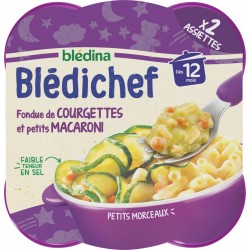 Bledichef Plat bébé dès 12 mois fondue de courgettes et petits macaroni