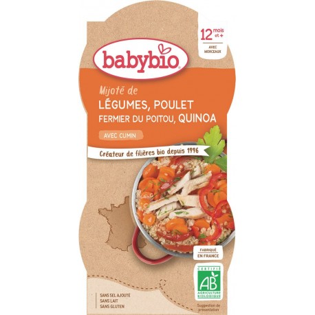 Babybio Plat bébé dès 12 mois, légumes/poulet