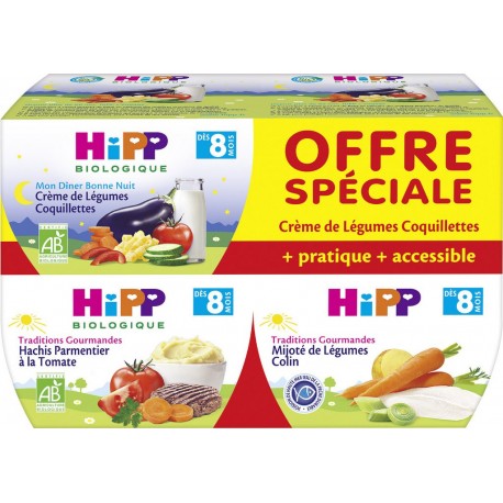 HIPP Plats bébé dès 8 mois, assortiment bio