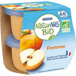 Naturnes Compotes bébé bio dès 4/6 mois, pomme sans sucres ajoutés