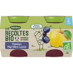 Bledina Dessert bébé dès 6 mois pomme myrtilles & cassis LES RECOLTES Bio