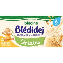 Bledina Lait et céréales bébé dès 6 mois Blédidej x4 250ml