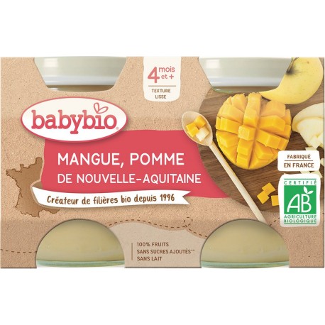 Babybio Compotes bébé dès 4 mois, pomme mangue