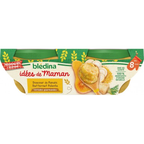 Bledina plat bébé dès 8 mois céréales Panais & Potiron Polenta