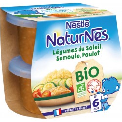 Naturnes Plat bébé dès 6 mois Légumes du soleil Semoule Poulet bio