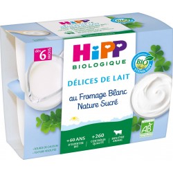 Hipp Biologique Dessert bébé 6 m, fromage blanc nature sucré